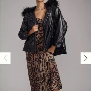 Women's Black Faux Fur Hooded Jacket